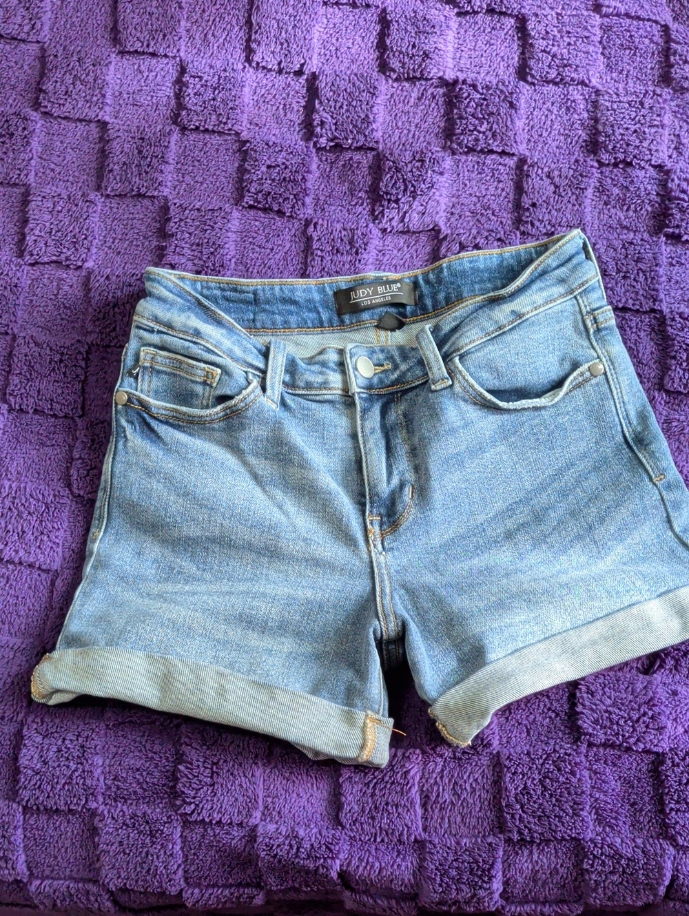 Judy Blue Light Wash Denim Roll Cuff Shorts